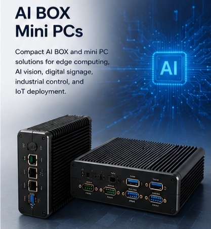 AI BOX mini PC for edge computing industrial automation and AI vision systems