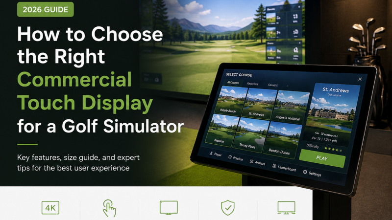 How to Choose the Right Commercial Touch Display for a Golf Simulator (2026 Guide)